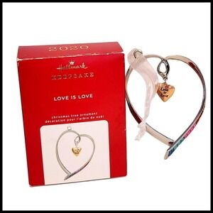 Hallmark 2020 Keepsake Love is Love Heart Christmas Tree Ornament Rainbow Accent
